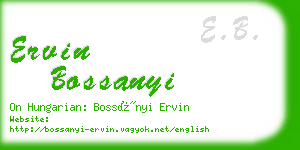ervin bossanyi business card